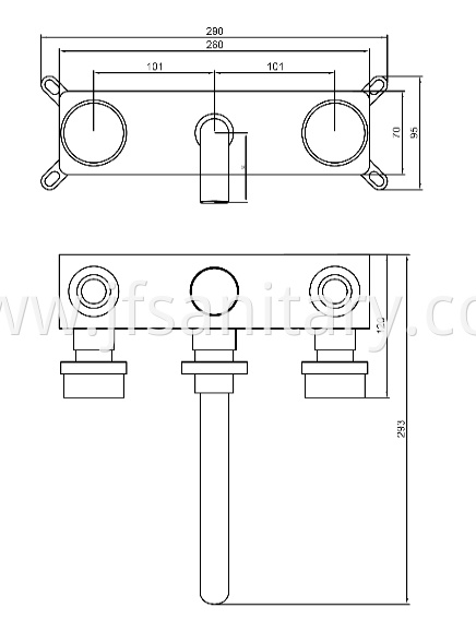 Size Of Double Handle In Wall Basin Faucets